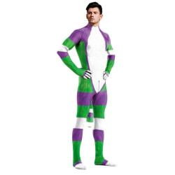 CosplayBoys Combinaison Cosplay Cartoon Blanc-Vert-Violet